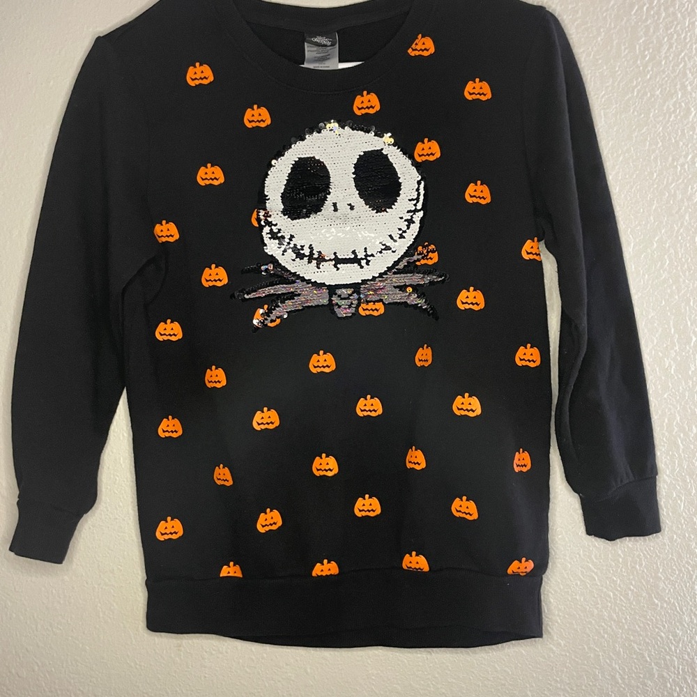 Nightmare Before Christmas Jack Skellington Sequin Youth Sweatshirt size Large